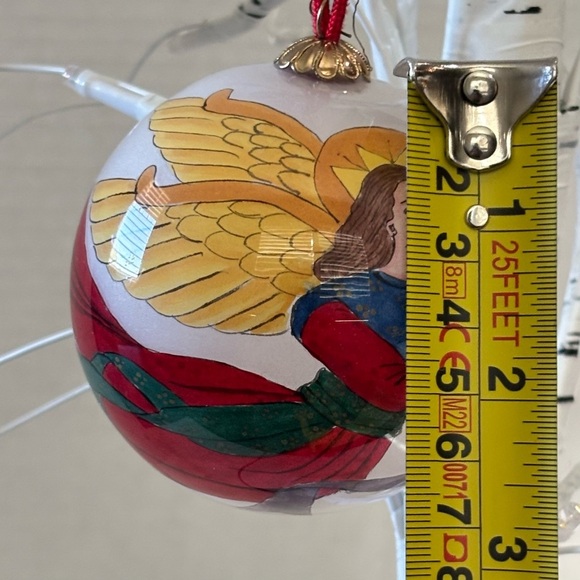 Angel Glass Ornament Reverse Painted 3" Holiday Tree Christmas - Picture 5 of 8